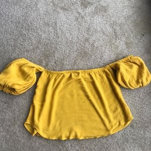 Urban Outfitters Yellow Off Shoulder Top M